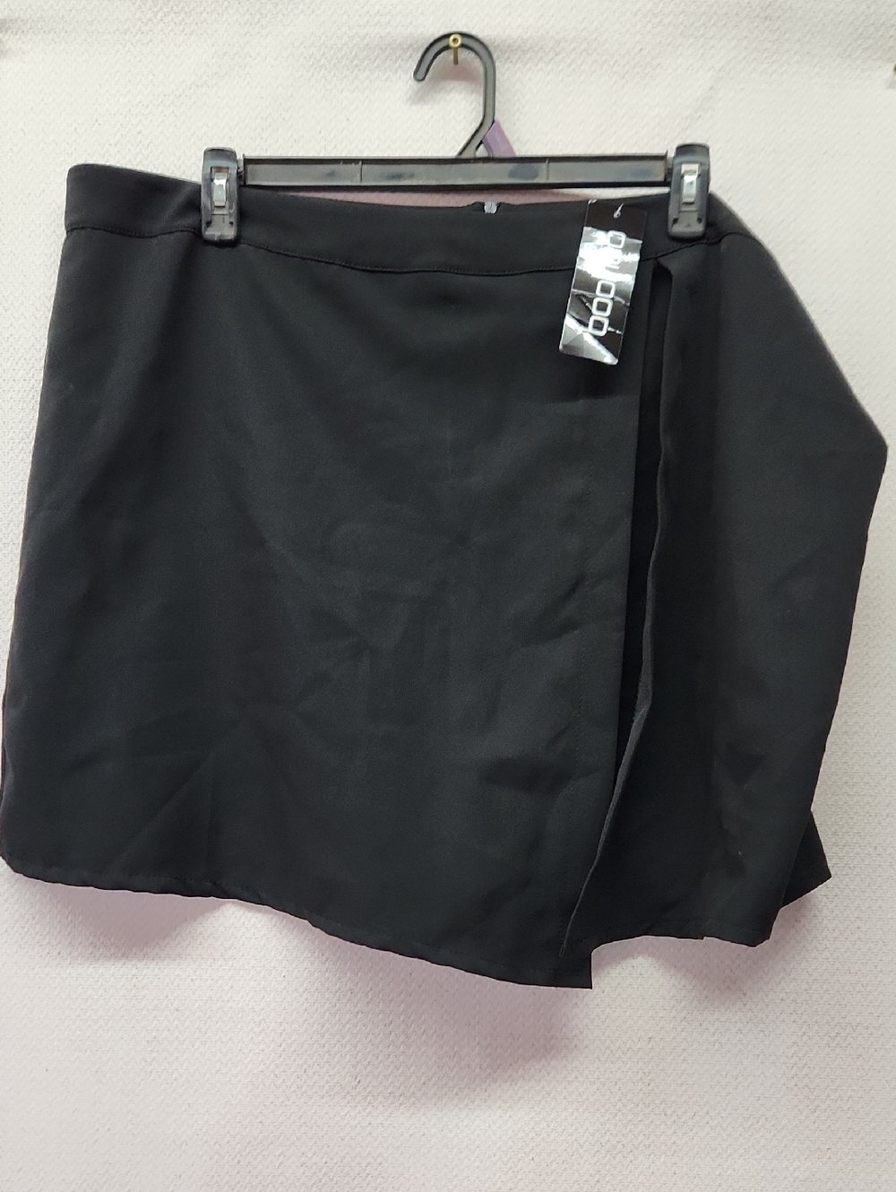 Boohoo Black Wrap Mini Skort